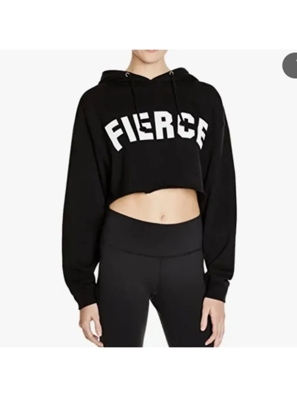 Stylestalker Fierce oversized Black cropped hoodie